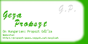 geza propszt business card